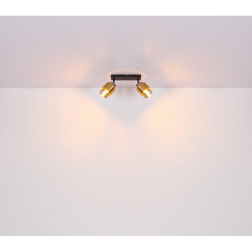 Globo - Спот 2xE27/40W/230V черен/месинг