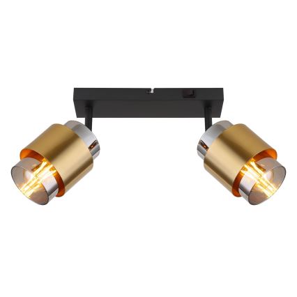 Globo - Спот 2xE27/40W/230V черен/месинг