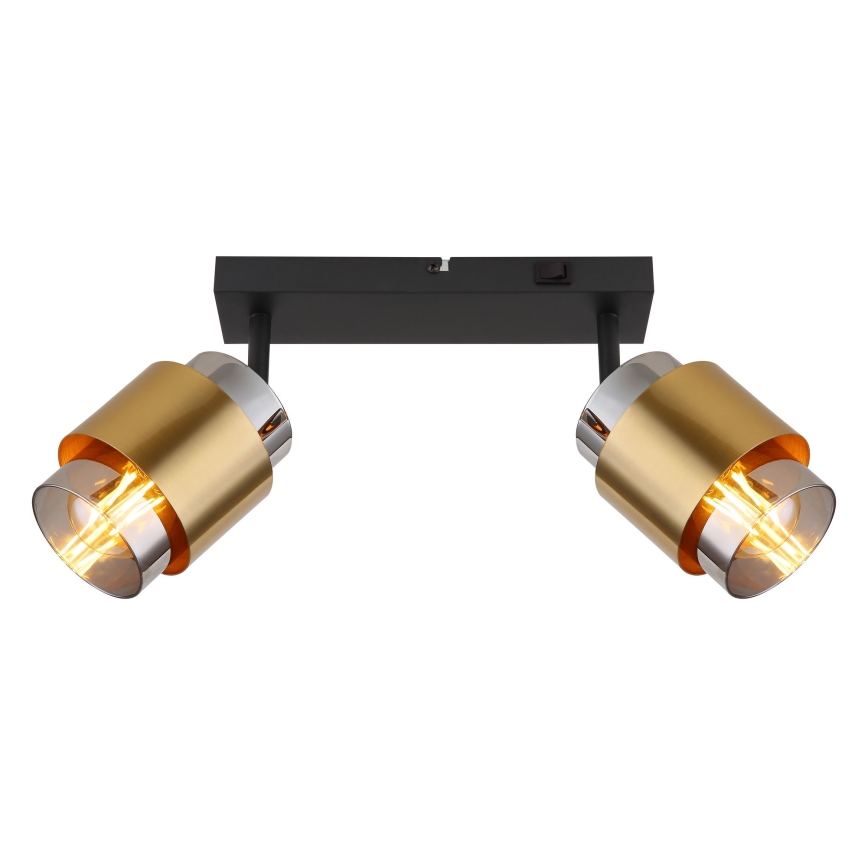 Globo - Спот 2xE27/40W/230V черен/месинг