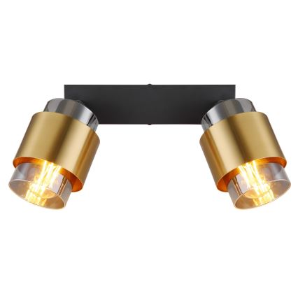 Globo - Спот 2xE27/40W/230V черен/месинг