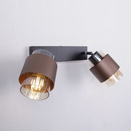 Globo - Точково осветително тяло 2xE27/40W/230V черно/бронзово