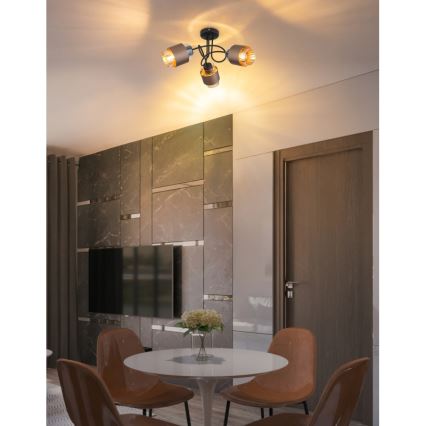 Globo - Полилей с повърхностен монтаж 3xE27/40W/230V черен/бронзов
