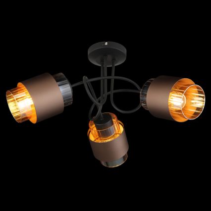 Globo - Полилей с повърхностен монтаж 3xE27/40W/230V черен/бронзов