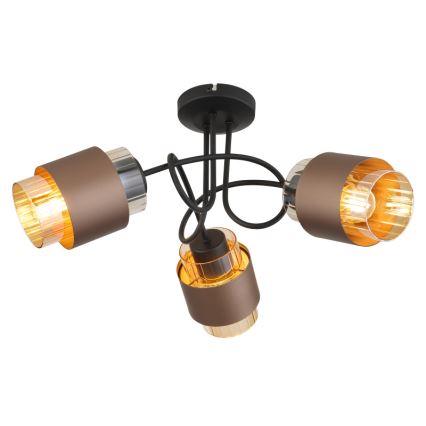 Globo - Полилей с повърхностен монтаж 3xE27/40W/230V черен/бронзов