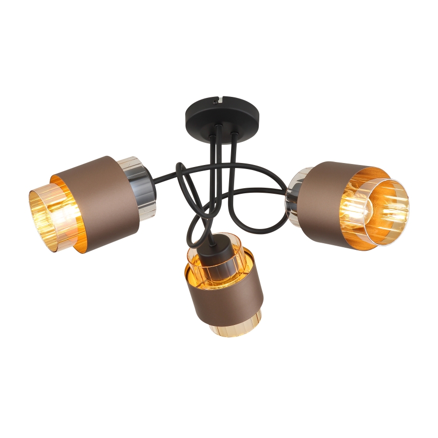 Globo - Полилей с повърхностен монтаж 3xE27/40W/230V черен/бронзов