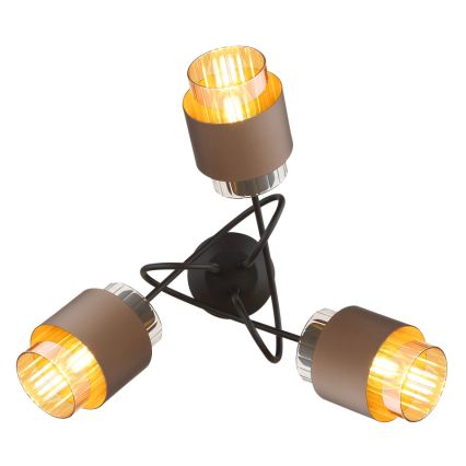 Globo - Полилей с повърхностен монтаж 3xE27/40W/230V черен/бронзов