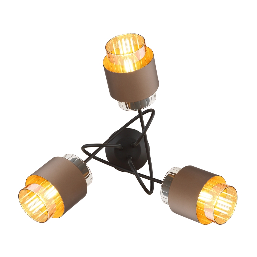 Globo - Полилей с повърхностен монтаж 3xE27/40W/230V черен/бронзов