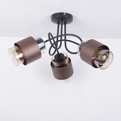 Globo - Полилей с повърхностен монтаж 3xE27/40W/230V черен/бронзов