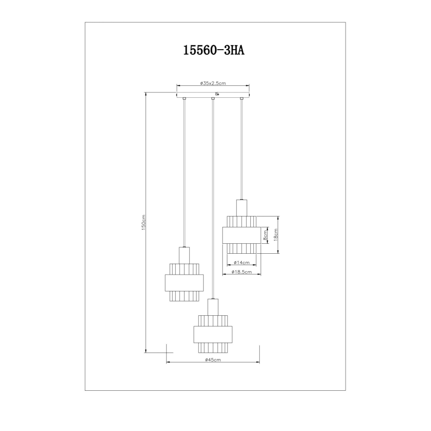Globo - Полилей на кабел 3xE27/60W/230V