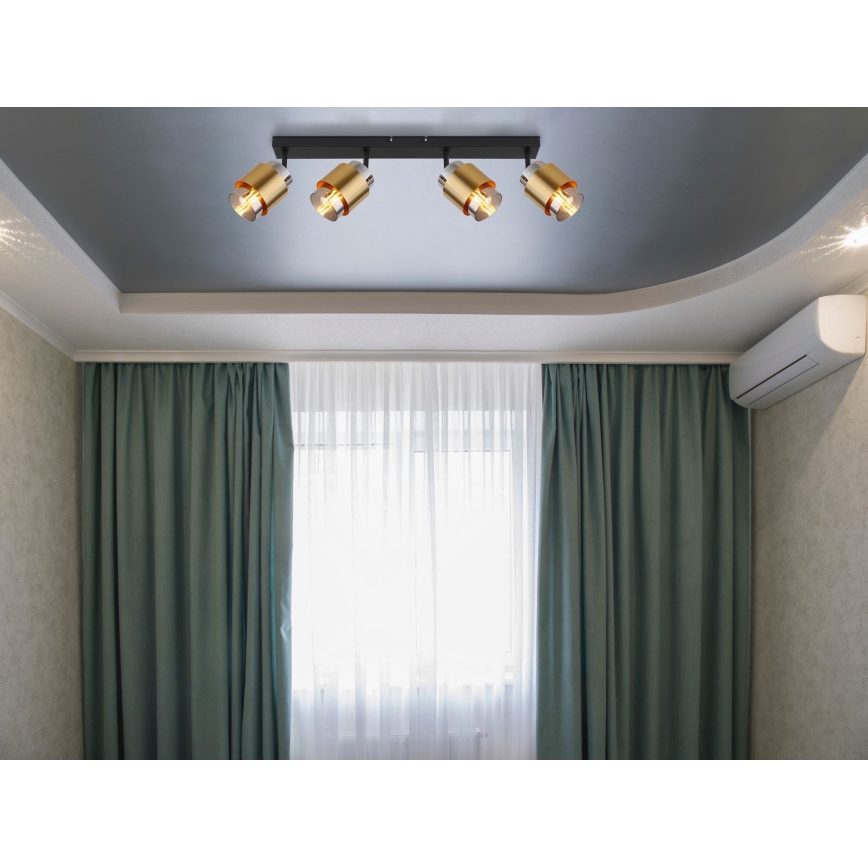 Globo - Спот 4xE27/40W/230V черен/месинг