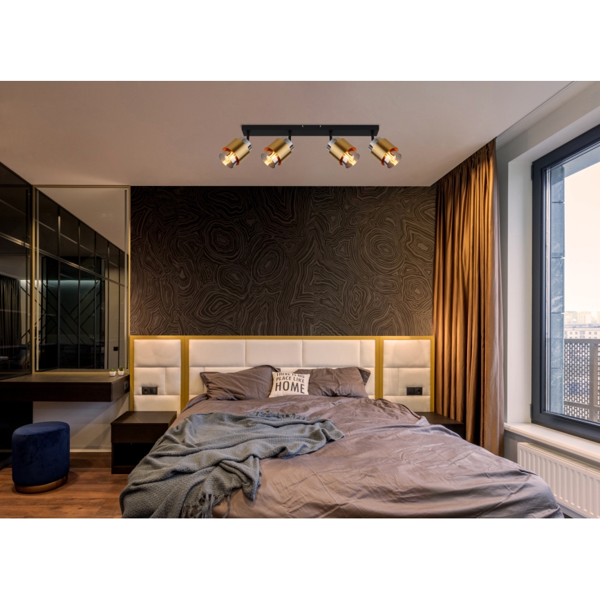 Globo - Спот 4xE27/40W/230V черен/месинг