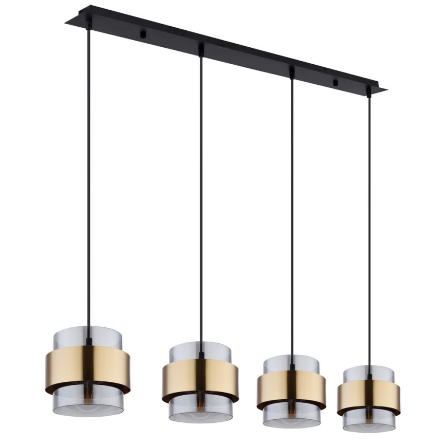 Globo - Висящ полилей 4xE27/60W/230V черен/месинг