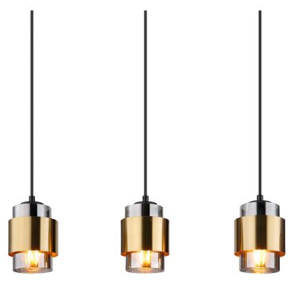 Globo - Полилей на кабел 5xE27/40W/230V черен/месинг