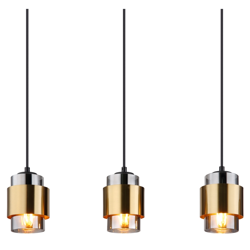 Globo - Полилей на кабел 5xE27/40W/230V черен/месинг
