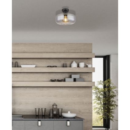 Globo - Полилей за повърхностен монтаж 1xE27/40W/230V Ø 28 см сив