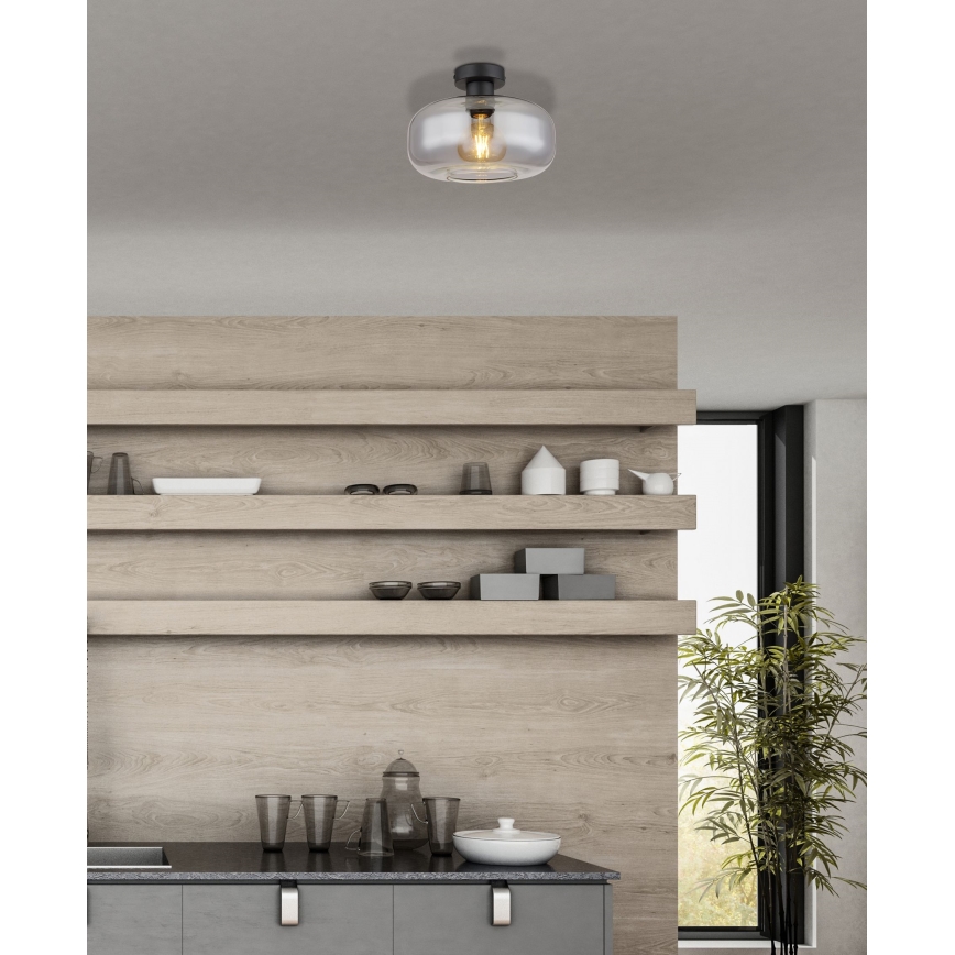 Globo - Полилей за повърхностен монтаж 1xE27/40W/230V Ø 28 см сив