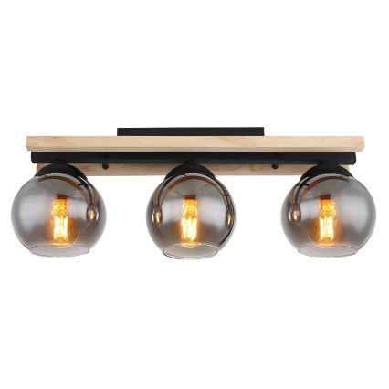 Globo - Полилей за повърхностен монтаж 3xE27/25W/230V бор