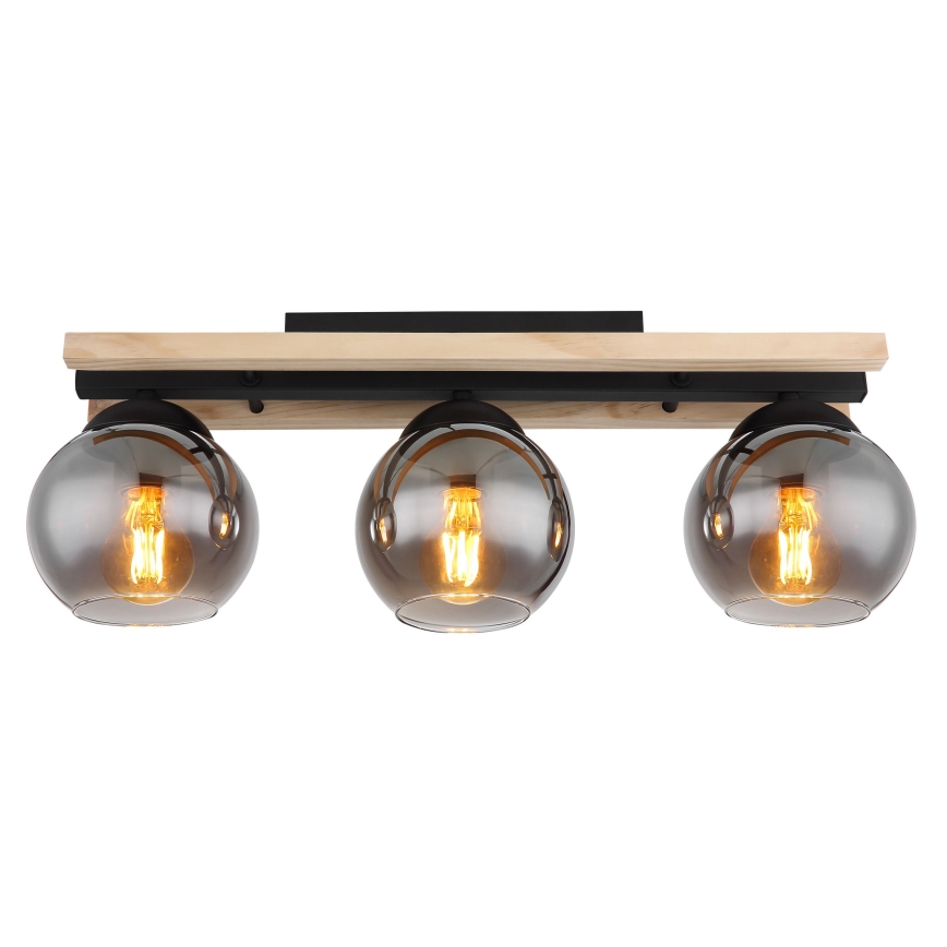 Globo - Полилей за повърхностен монтаж 3xE27/25W/230V бор