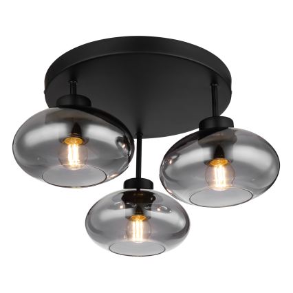 Globo - Полилей за повърхностен монтаж 3xE27ILLU/40W/230V черен