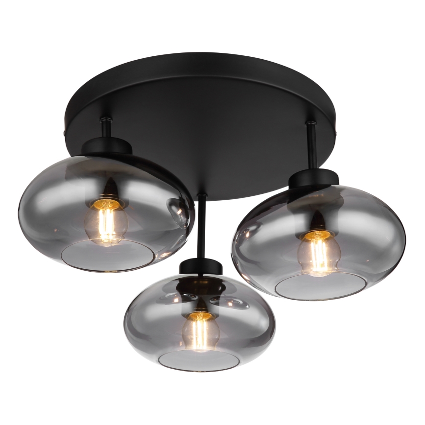 Globo - Полилей за повърхностен монтаж 3xE27ILLU/40W/230V черен