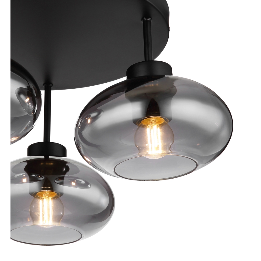 Globo - Полилей за повърхностен монтаж 3xE27ILLU/40W/230V черен