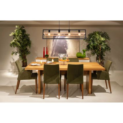 Globo 15575-4H - Подвесен полилей ERICA на кабел 4xE27/40W/230V черен/бежов