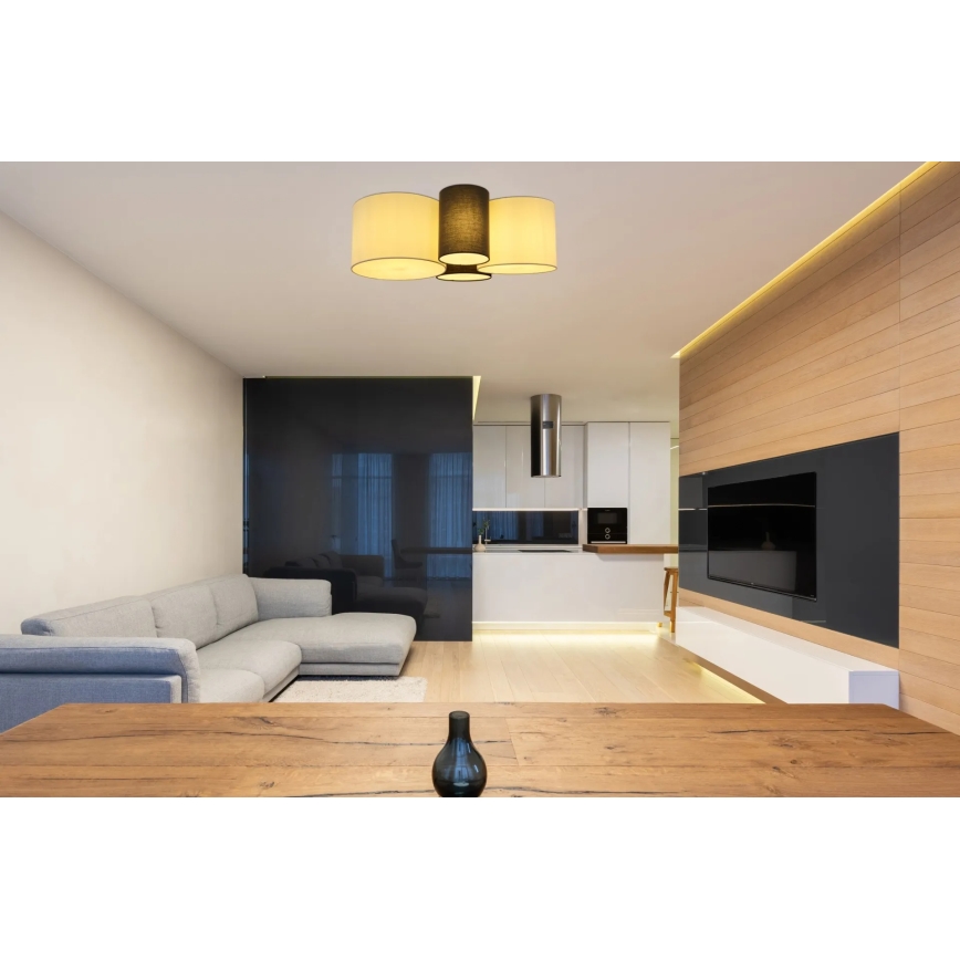 Globo 15586-4D - Потолочно осветително тяло MAKKI 4xE27/15W/230V бяло/сиво/черно