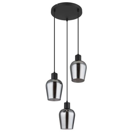 Globo - Пендел 3xE27/40W/230V Ø 28,5 см черен