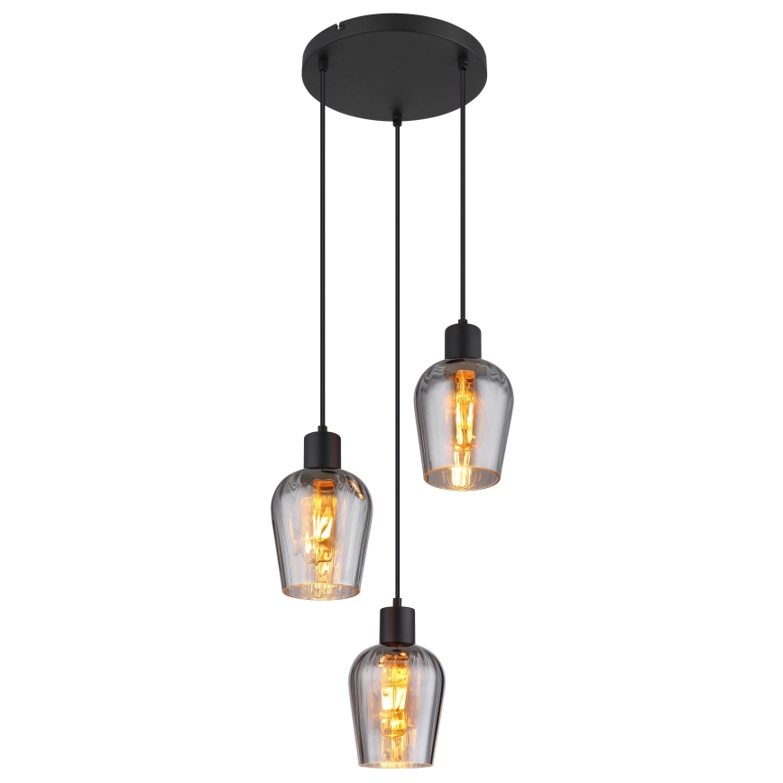 Globo - Пендел 3xE27/40W/230V Ø 28,5 см черен