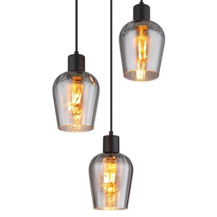 Globo - Пендел 3xE27/40W/230V Ø 28,5 см черен