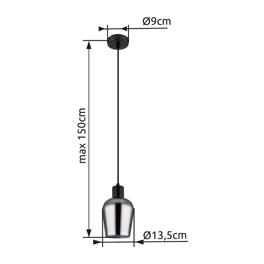 Globo - Пендел 1xE27/40W/230V Ø 13,5 см черен