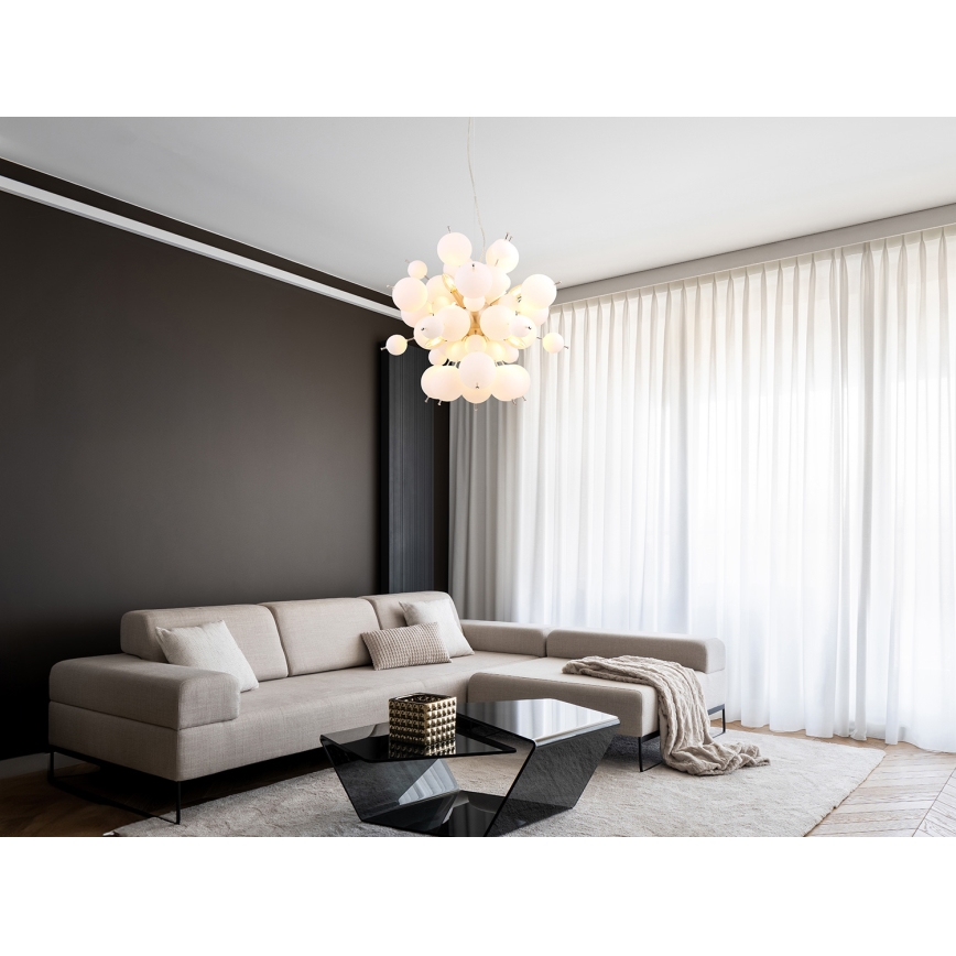 Globo - Пендел 6xE14/25W/230V Ø 55 см бял