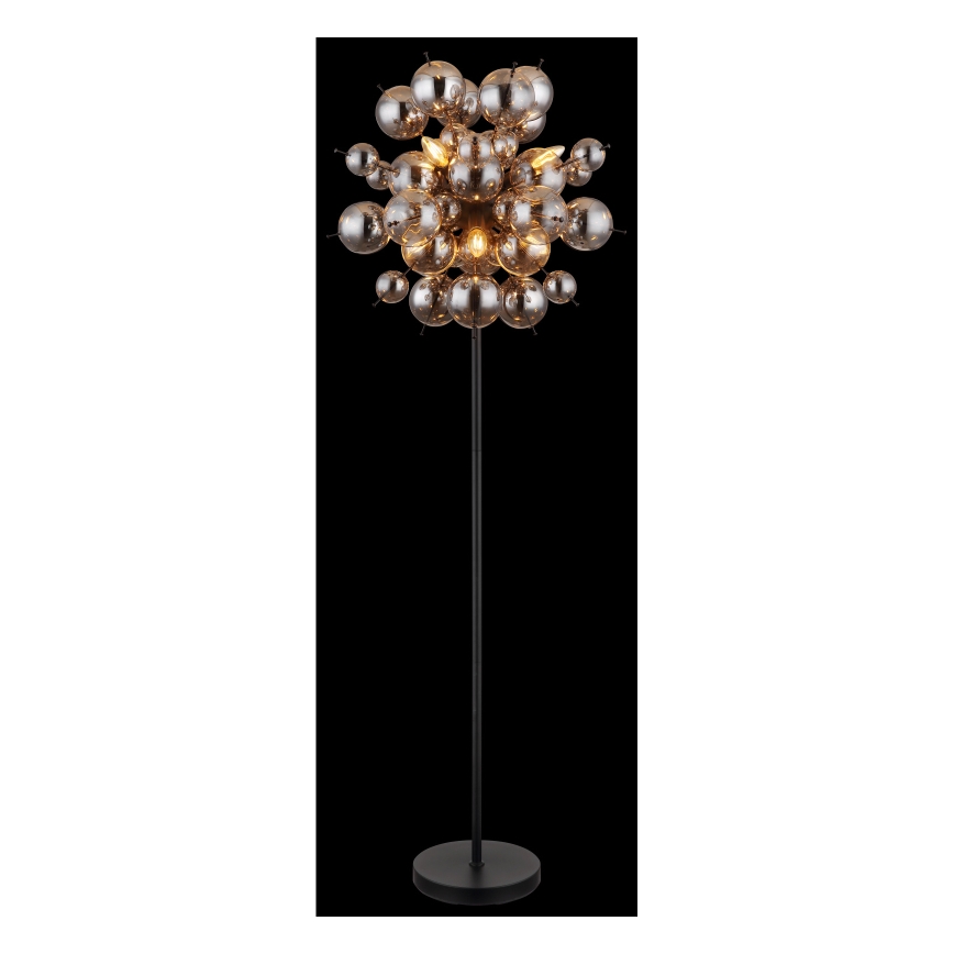 Globo - Лампион 6xE14/25W/230V черен/опушен