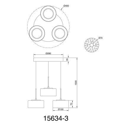 Globo - LED Пендел 3xLED/8W/230V