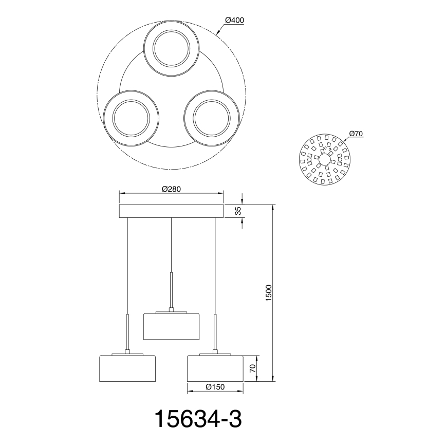 Globo - LED Пендел 3xLED/8W/230V