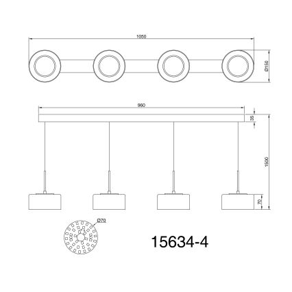 Globo - LED Пендел 4xLED/8W/230V