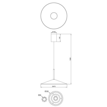 Globo - LED полилей на кабел LED/18W/230V 4000K черен