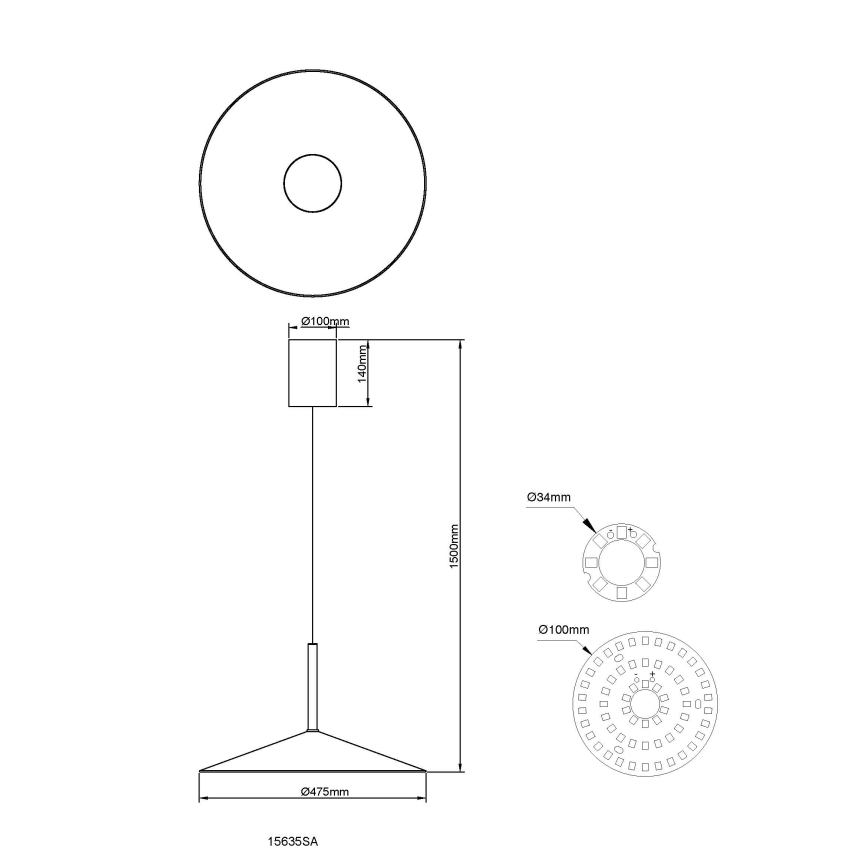 Globo - LED полилей на кабел LED/18W/230V 4000K бежов