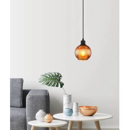 Globo - Пендел 1xE27/25W/230V Ø 15 см меден
