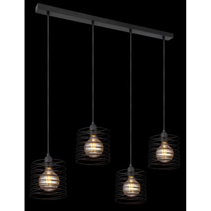 Globo 15640-4H - Полилей на кабел TILLY 4xE27/60W/230V черен