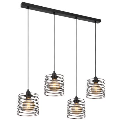 Globo 15640-4H - Полилей на кабел TILLY 4xE27/60W/230V черен