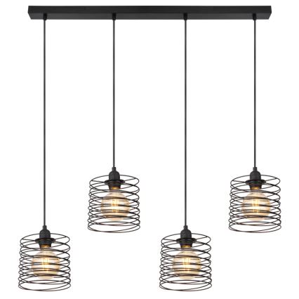 Globo 15640-4H - Полилей на кабел TILLY 4xE27/60W/230V черен
