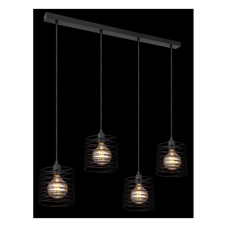 Globo 15640-4H - Полилей на кабел TILLY 4xE27/60W/230V черен