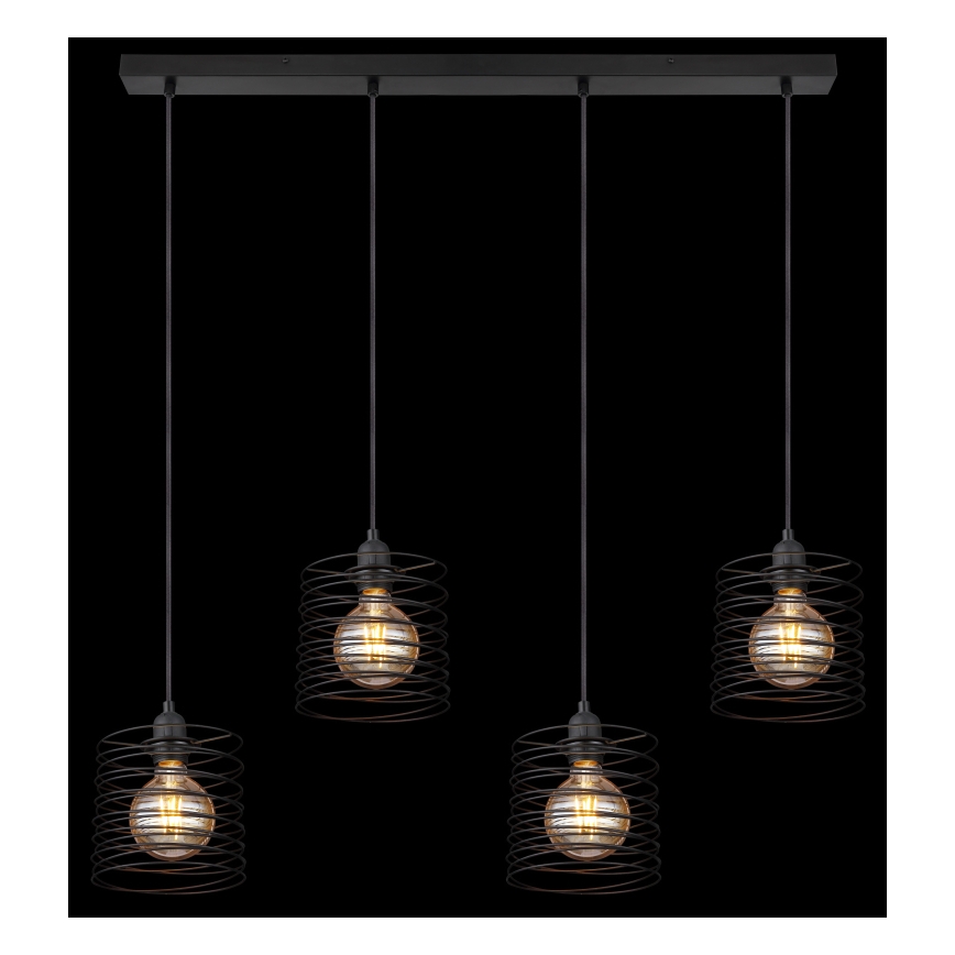 Globo 15640-4H - Полилей на кабел TILLY 4xE27/60W/230V черен