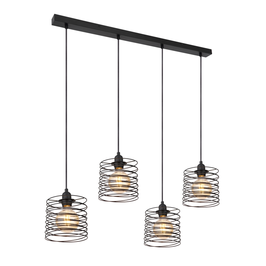 Globo 15640-4H - Полилей на кабел TILLY 4xE27/60W/230V черен