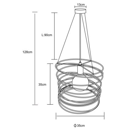 Globo 15640H - Полилей на кабел TILLY 1xE27/60W/230V черен
