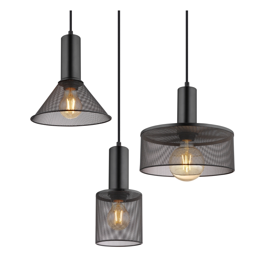 Globo 15648-6H - Висящ полилей JEDD на кабел, 6xE27/60W/230V, черен