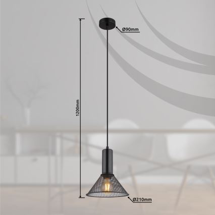 Globo - Пендел 1xE27/60W/230V черен