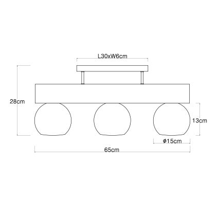 Globo - Полилей за повърхностен монтаж 3xE27/40W/230V