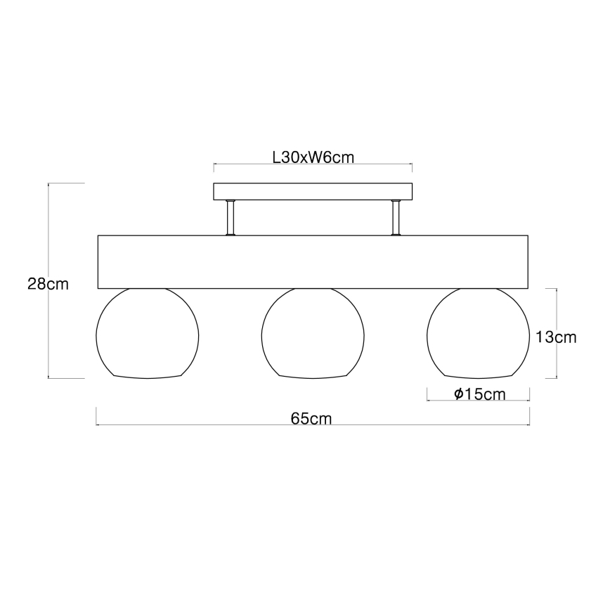 Globo - Полилей за повърхностен монтаж 3xE27/40W/230V